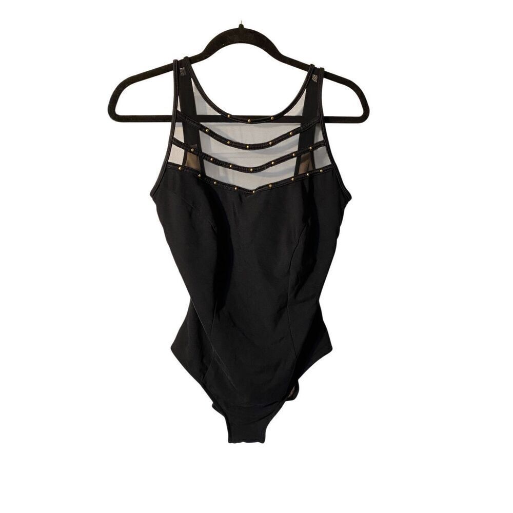 Carol wior one piece underwire, sheer gold, detailed swimsuit, size 12